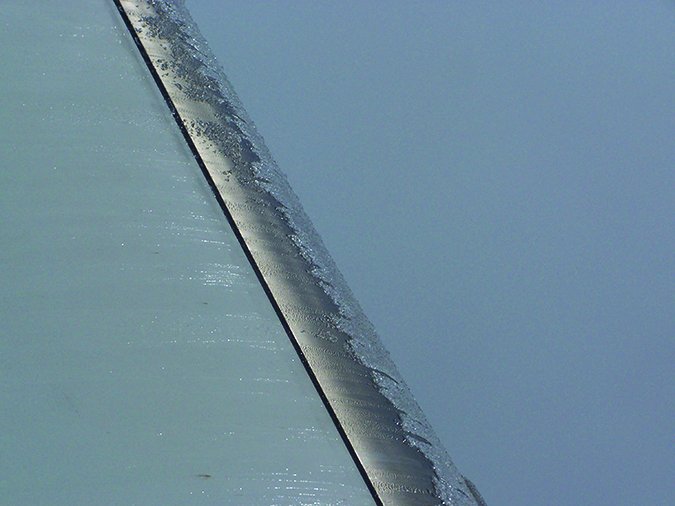 ice on airplane wing